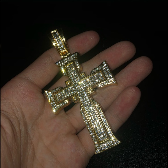 Gold And Silver Plated Cross Pendant - Picture 4 of 6
